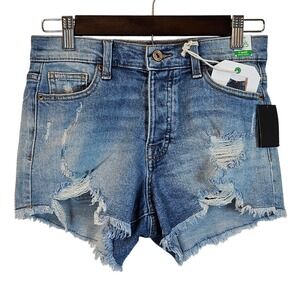 NWT Gap Generation High Rise Denim Shorts Distressed Cutoff Jean Festival 1/25